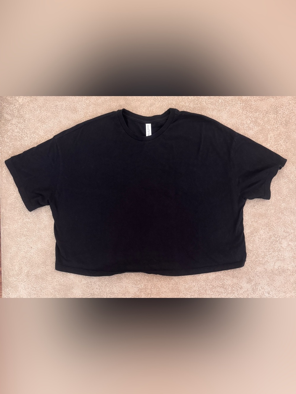 Bella + Canvas Black Cropped T Shirt XL Airlume Jersey Boxy Cotton Tee